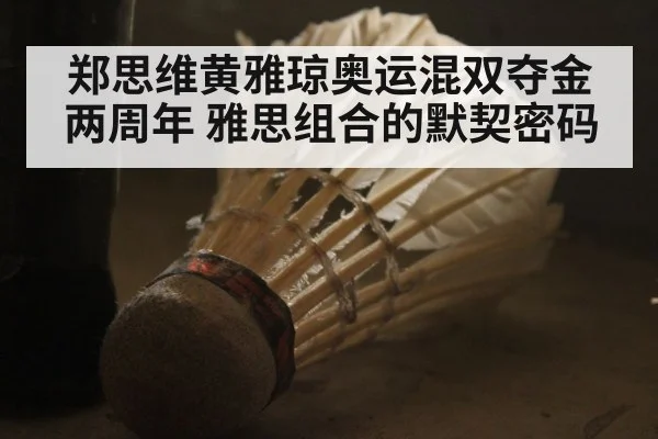郑思维黄雅琼奥运混双夺金两周年 雅思组合的默契密码